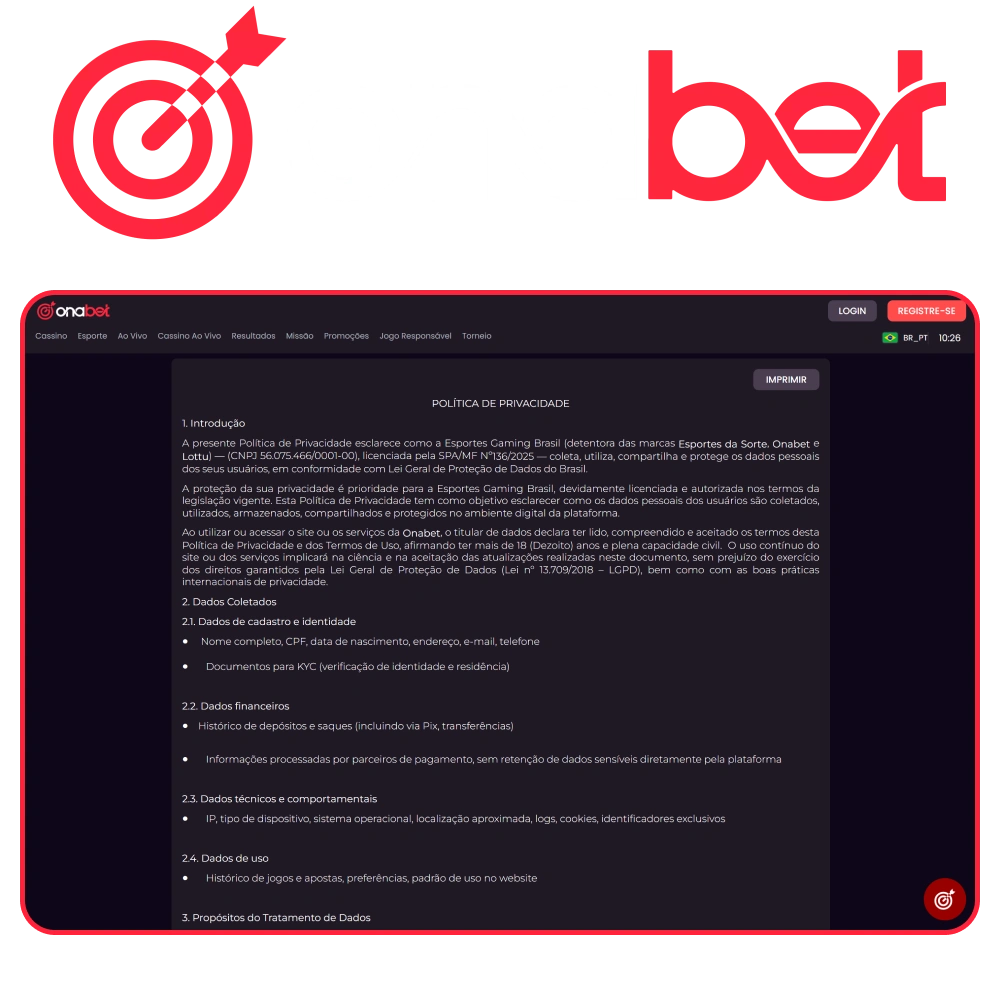 Leia a Política de Privacidade da OnaBet Brazil.