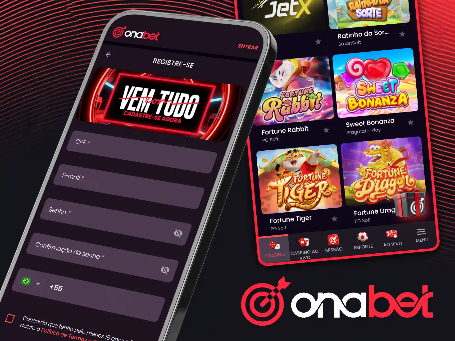 Veja como criar sua conta de forma simples e rápida através do aplicativo da OnaBet.
